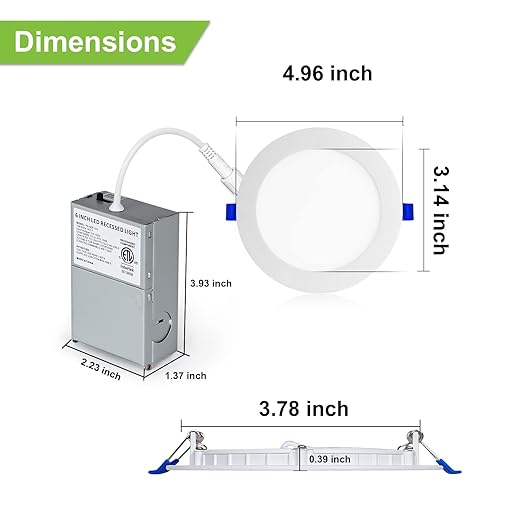 6" Canless 5CCT Recessed Lighting (Pack of 12)