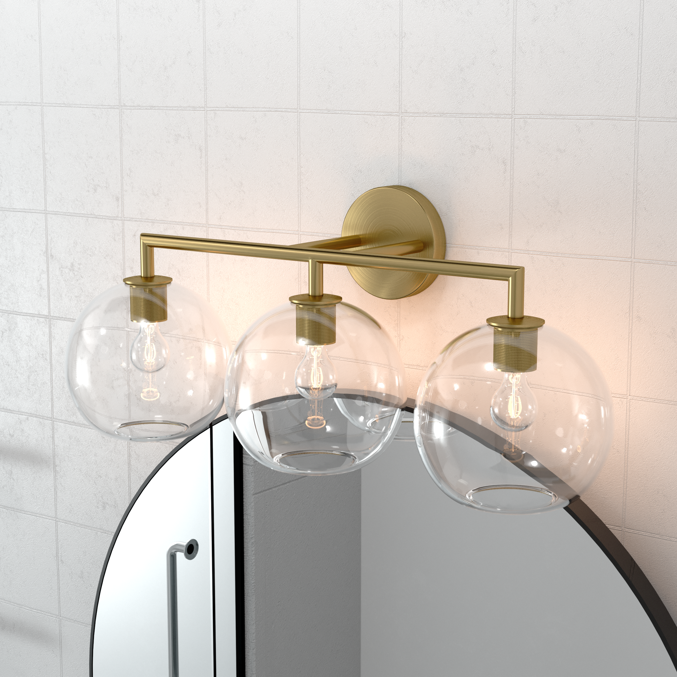 Fernando 3-Light Globe Glass Vanity Sconce