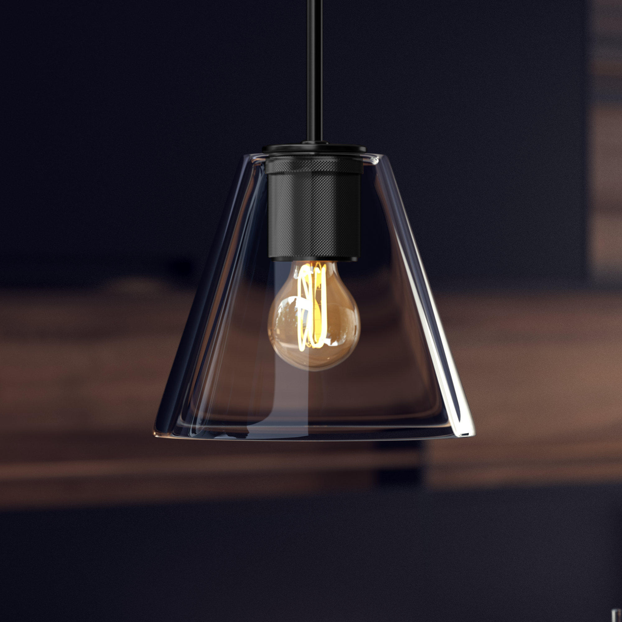 Fernando 1-Light Cone Glass Pendant