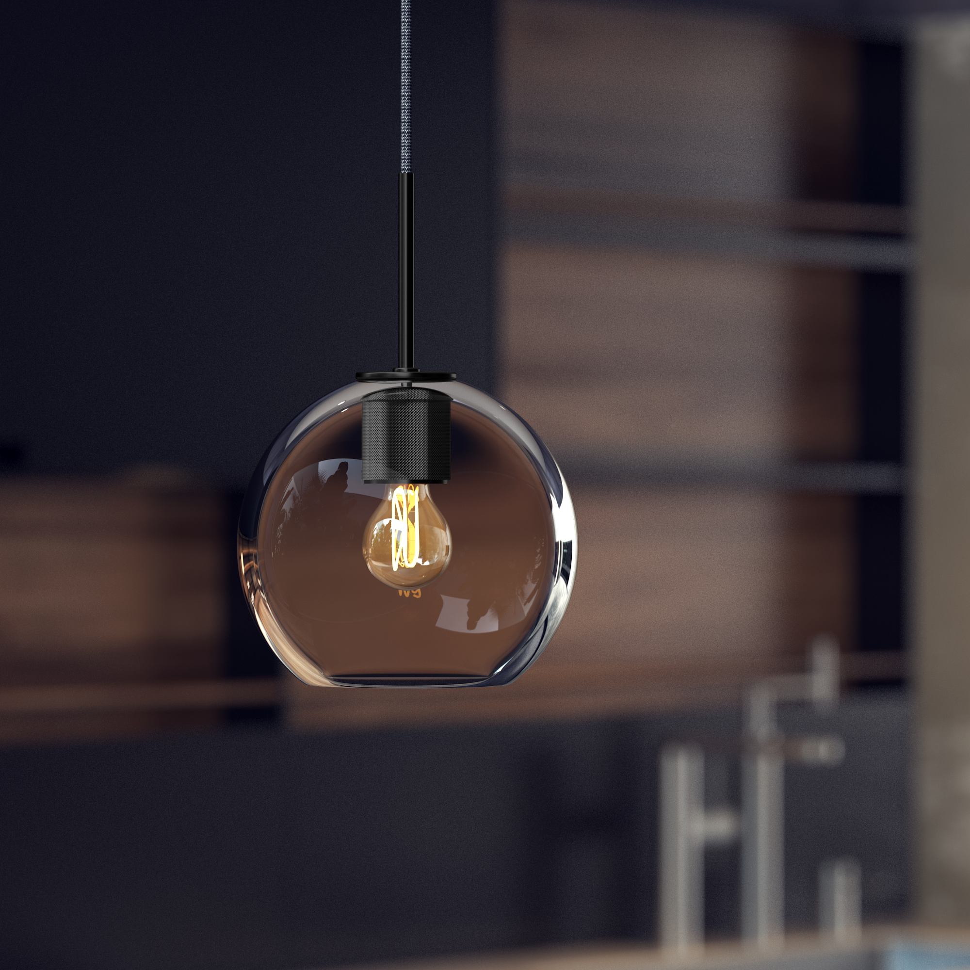 Fernando 1-Light Globe Glass Pendant