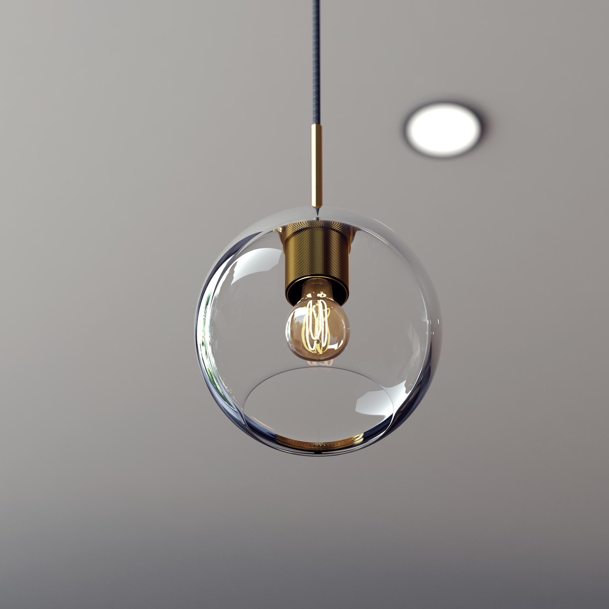 Fernando 1-Light Globe Glass Pendant