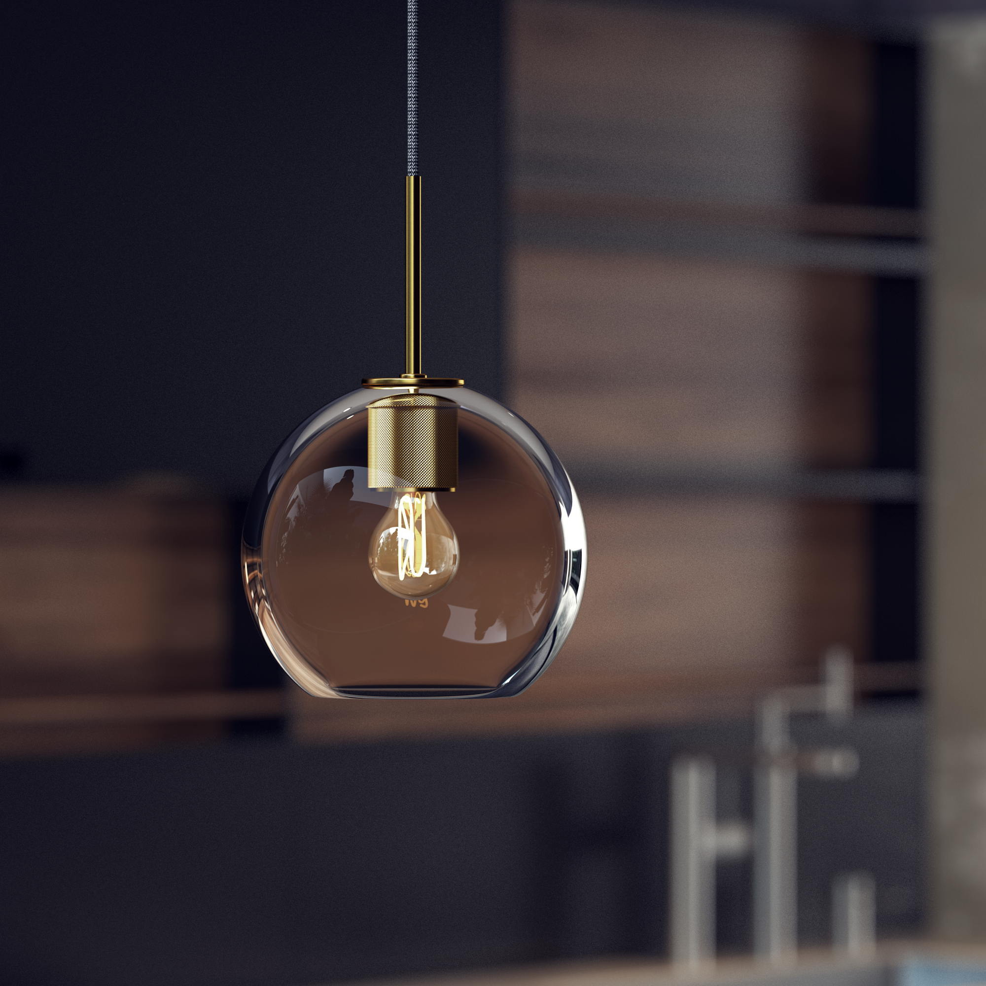 Fernando 1-Light Globe Glass Pendant