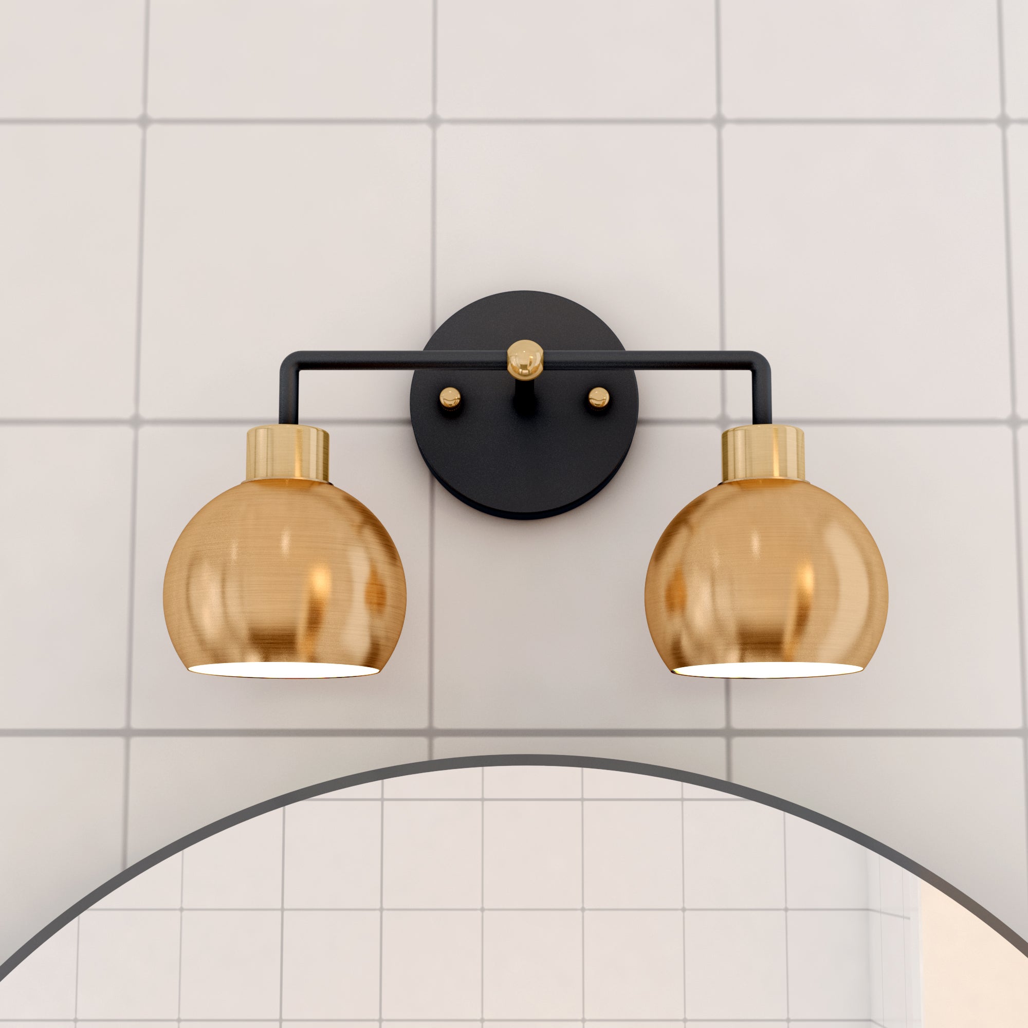 Hannes 2-Light Dome Vanity Sconce (Brushed Brass)