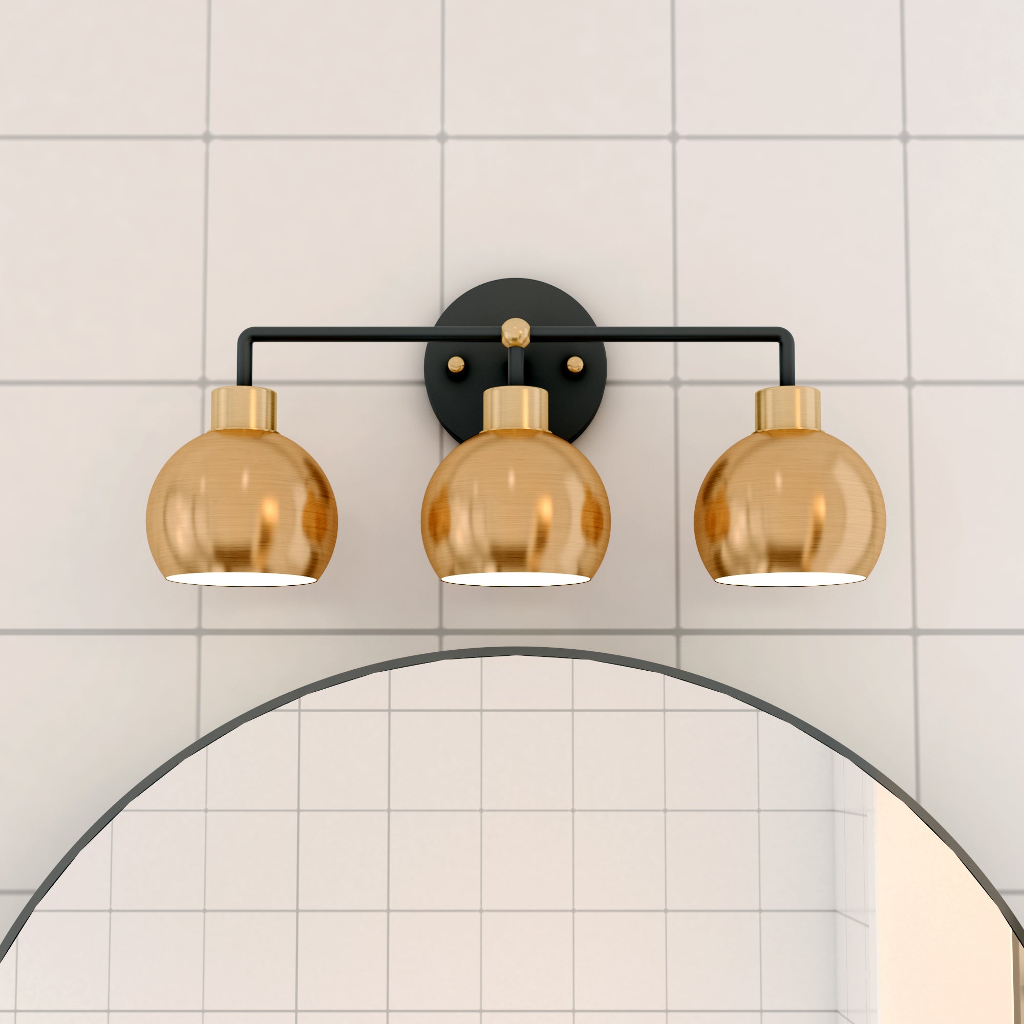 Hannes 3-Light Dome Vanity Sconce (Brushed Brass)